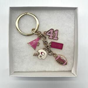 COACH Bag Charm Key Chain RARE, Cheerleading Football  NWOT